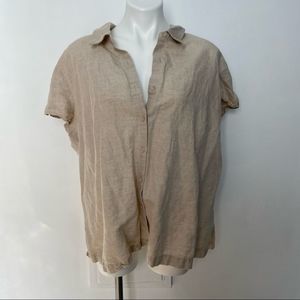 Venezia Jeans Linen Cotton Classic vintage Oatmeal Button Down, size 26